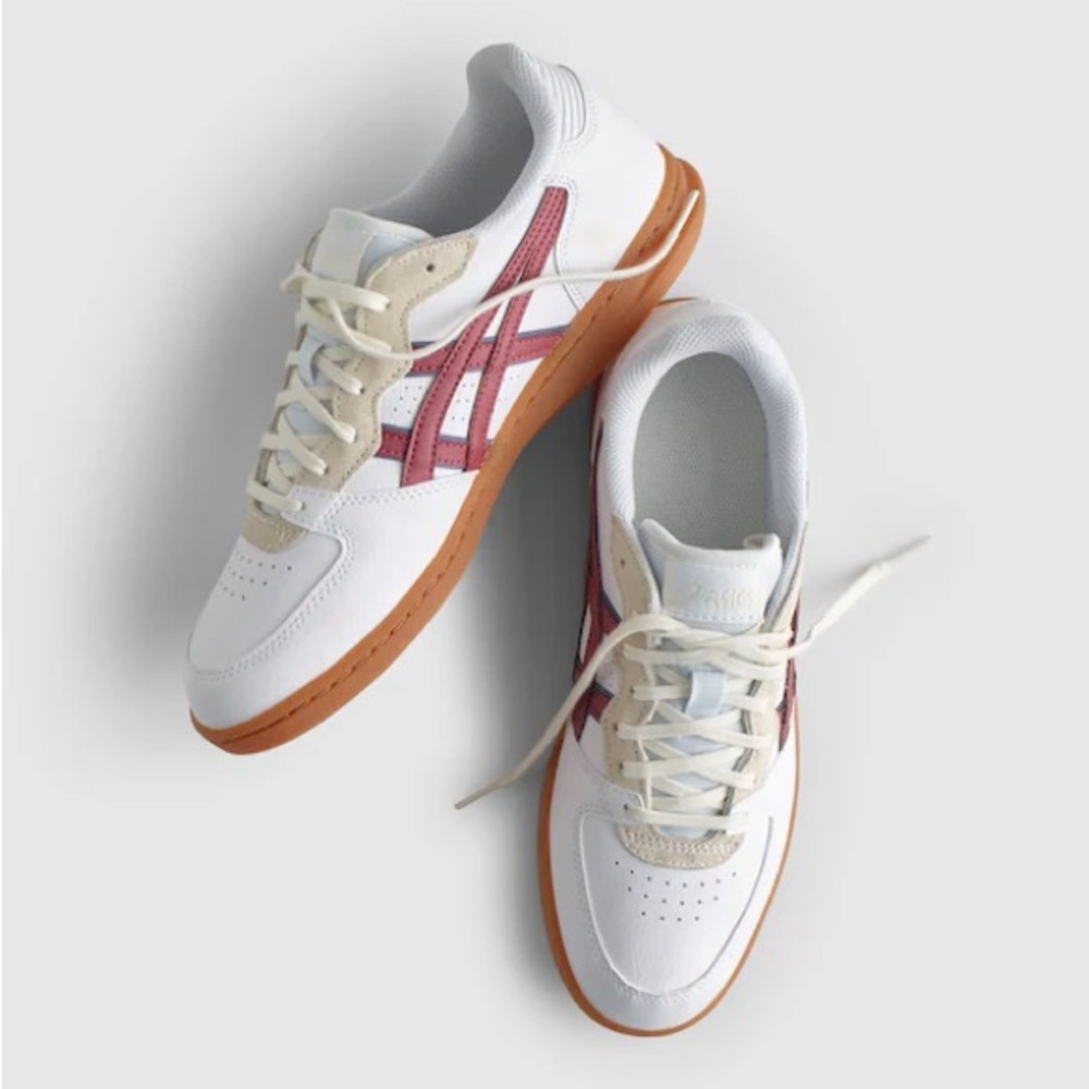 Madewell ASICS Skyhand Sneakers with Pink Stripes and Gum Sole